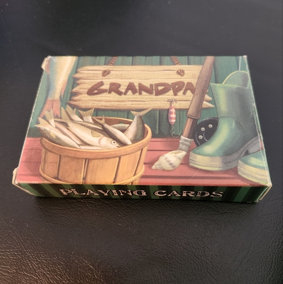 Grandpa Playing Cards Fish - Picture 1 of 6